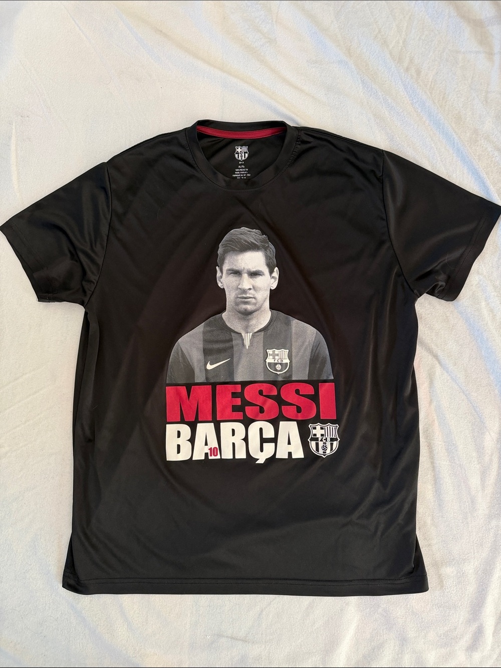 Unbranded Black Messi Barça Graphic Jersey Tee